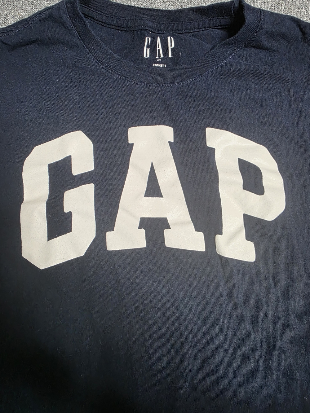 GAP Mens Classic Arch Logo Short Sleeve T-Shirt Navy Blue Size Medium M - Picture 4 of 4